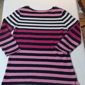 Crown and Ivy striped pink navy knit top
